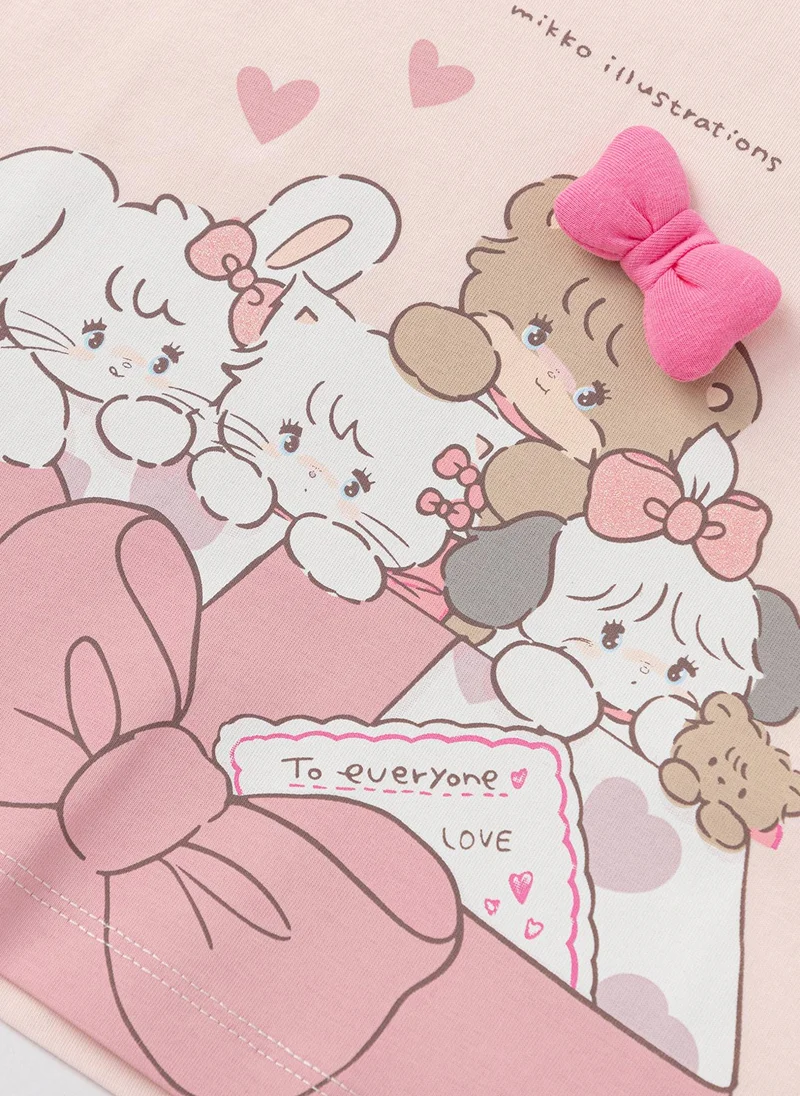 Balabala Pink Toddler Girls Round v-neck long-sleeved T-shirt for Women | Best Price UAE